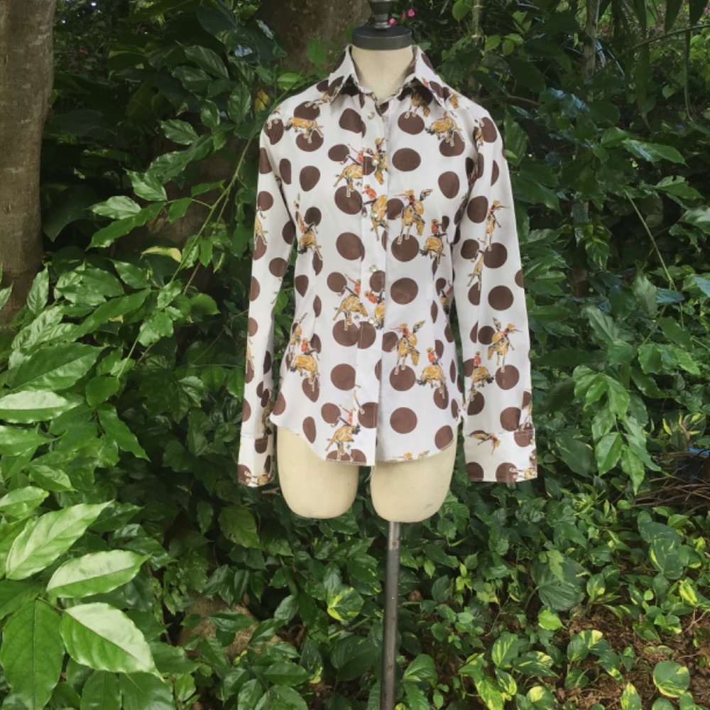 Vintage cowboy rodeo cotton snap button shirt Fenton - Picture 10 of 10